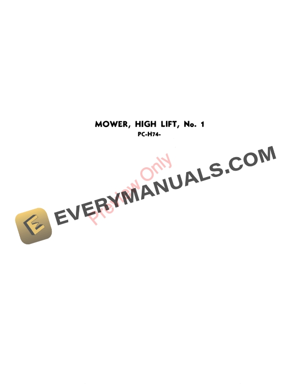 John Deere No. 1 High-Lift Mower Parts Catalog PCH74 01AUG50-1