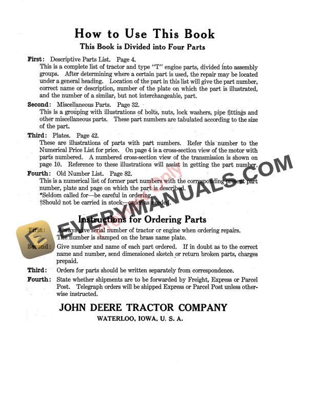 John Deere No. 21 Type ‘T’ Engine Parts Parts Catalog PCMEDIA21 07SEP26-4