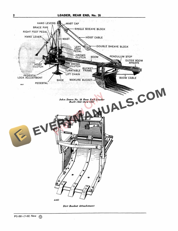 John Deere No. 26 Rear-End Loader Parts Catalog PC261 01JUL56-4