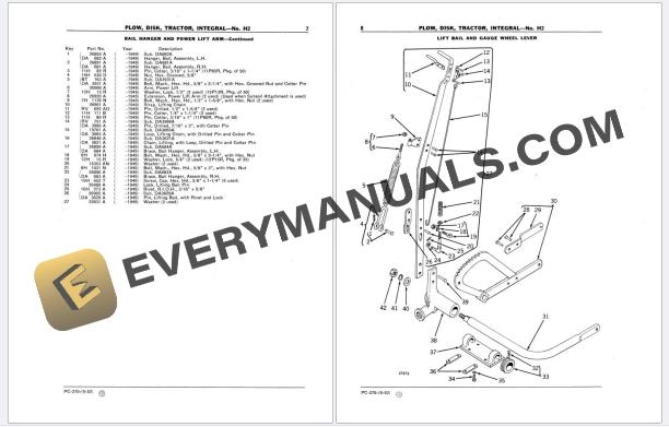 John Deere No. H2 Integral Disk Tractor Plow Parts Catalog PC270 01SEP52 PDF 6 John Deere No. H2 Integral Disk Tractor Plow Parts Catalog PC270 01SEP52 PDF - Image 4
