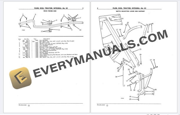 John Deere No. H2 Integral Disk Tractor Plow Parts Catalog PC270 01SEP52 PDF 4 John Deere No. H2 Integral Disk Tractor Plow Parts Catalog PC270 01SEP52 PDF - Image 2