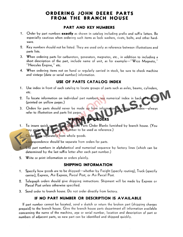 John Deere One-Row Planting Attachments Parts Catalog PC436 01DEC59-4