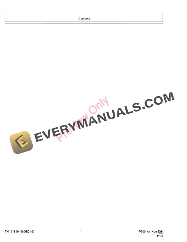 John Deere P540 and P556 Air Hoe Drill Diagnostic Technical Manual TM151819 18DEC19 6 John Deere P540 and P556 Air Hoe Drill Diagnostic Technical Manual TM151819 18DEC19 4