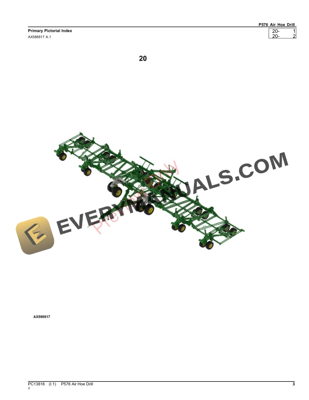 John Deere P576 Air Hoe Drill Parts Catalog PC13816 14SEP23-3
