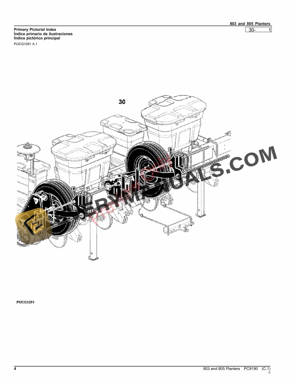 John Deere PLANTERS 803,805 Parts Catalog PC9190 10JUN20-4