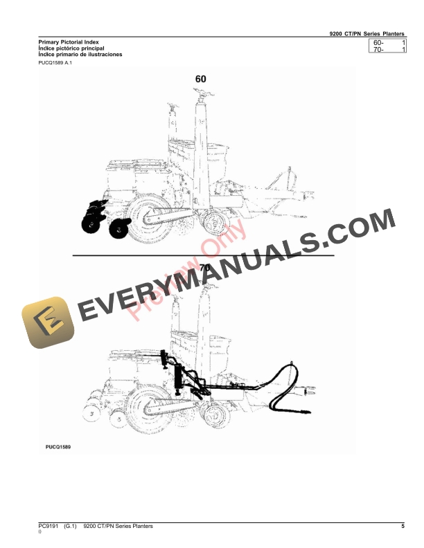 John Deere PLANTERS SERIAL 9200 CTPN Parts Catalog PC9191 29AUG22-5