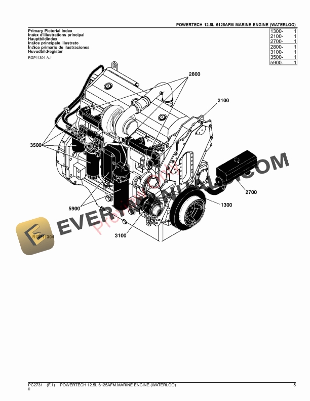 John Deere POWERTECH 12.5L-6125 MARINE ENGINE (WATERLOO) Parts Catalog PC2731 03AUG23 6 John Deere POWERTECH 12.5L-6125 MARINE ENGINE (WATERLOO) Parts Catalog PC2731 03AUG23-5