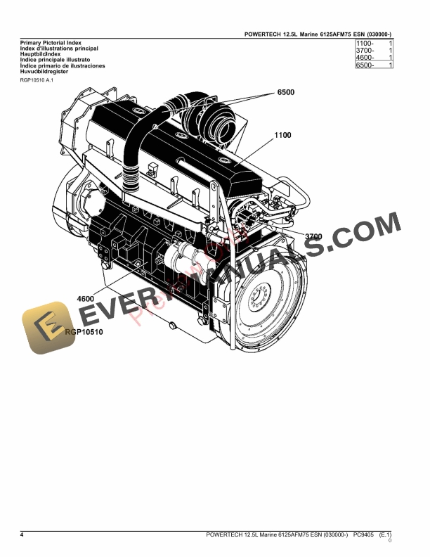 John Deere POWERTECH 12.5L 6125AFM75 MARINE ENGINE (WATERLOO) ESN (030000 Parts Catalog PC9405 03JAN22 5 John Deere POWERTECH 12.5L 6125AFM75 MARINE ENGINE (WATERLOO) ESN (030000 Parts Catalog PC9405 03JAN22-4