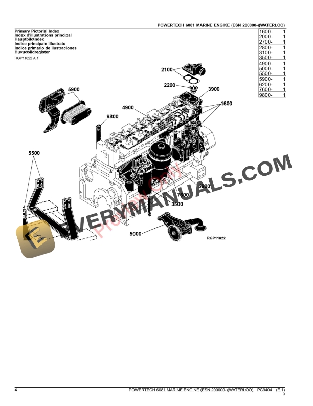 John Deere POWERTECH 8.1L-6081AFM75 MARINE ENGINE(ESN 200000 Parts Catalog PC9404 10SEP26-4