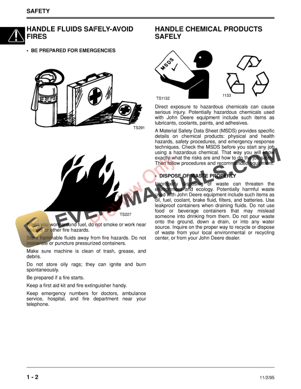 John Deere PTO Drive Attachments Technical Manual TM1594 31OCT95 4
