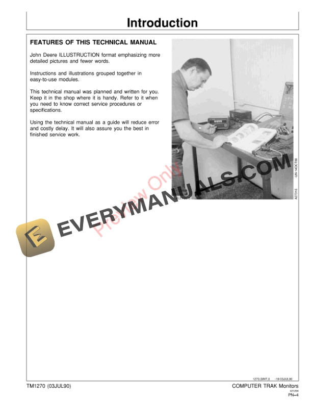 John Deere Planter Monitor Systems Technical Manual TM1270 03JUL90 5 John Deere Planter Monitor Systems Technical Manual TM1270 03JUL90 3
