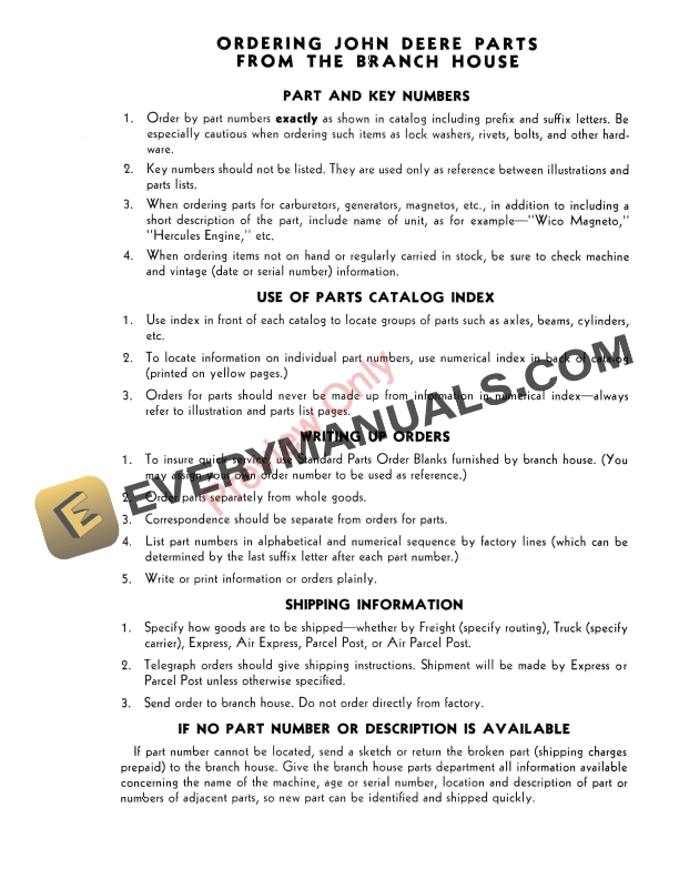 John Deere Planting Attachments Two- and Four-Row – PA200 Series Parts Catalog PC534 01DEC59-5