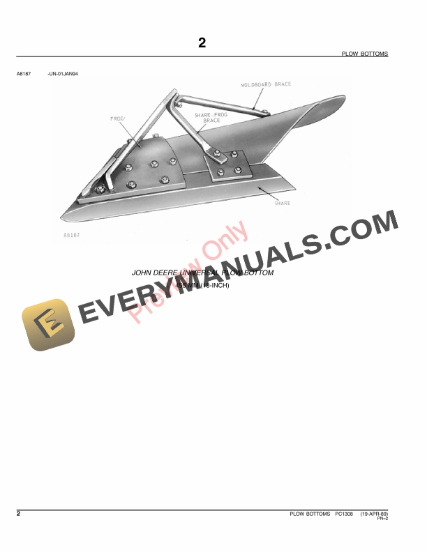 John Deere Plow Bottoms Parts Catalog PC1308 03MAR08 5 John Deere Plow Bottoms Parts Catalog PC1308 03MAR08-4