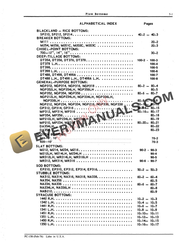 John Deere Plow Bottoms Parts Catalog PC158 01FEB76 4 John Deere Plow Bottoms Parts Catalog PC158 01FEB76-3