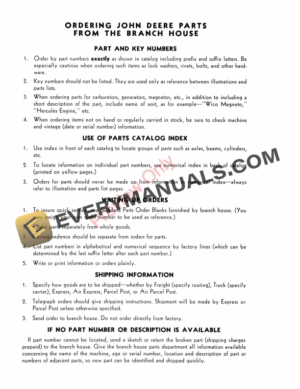 John Deere Plowing Disk Harrows – No. 30 Series Parts Catalog PC520 01FEB58-4