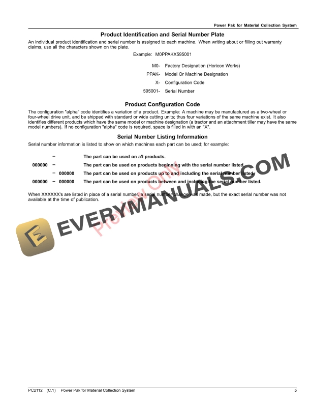 John Deere Power Pak For Material Collection System Parts Catalog PC2112 25OCT21-5