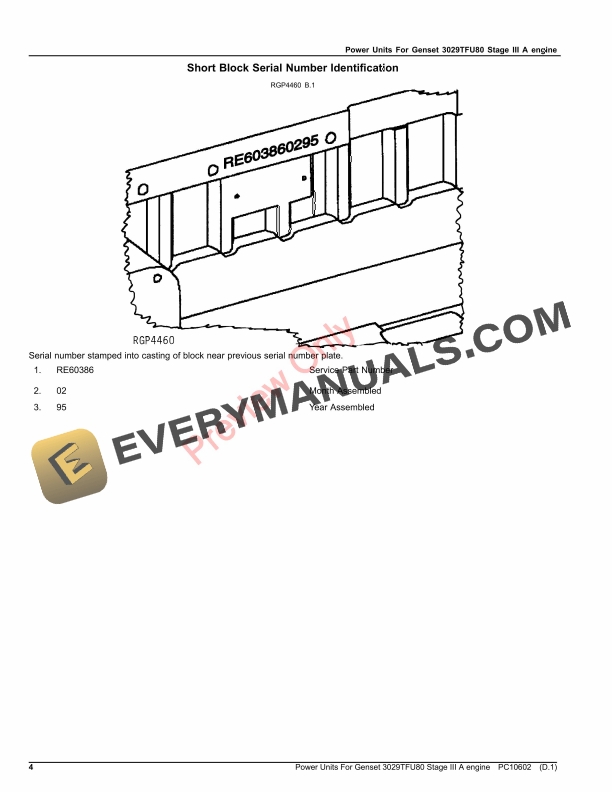 John Deere Power Units For Genset 3029TFU80 Stage III A engine Parts Catalog PC10602 25APR23 5 John Deere Power Units For Genset 3029TFU80 Stage III A engine Parts Catalog PC10602 25APR23 4