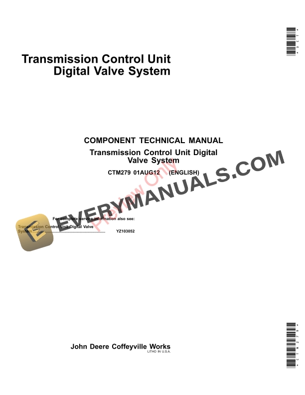 John Deere PowerShift Transmission Control Unit – DF150, DF250 Component Technical Manual CTM279 01AUG12-1