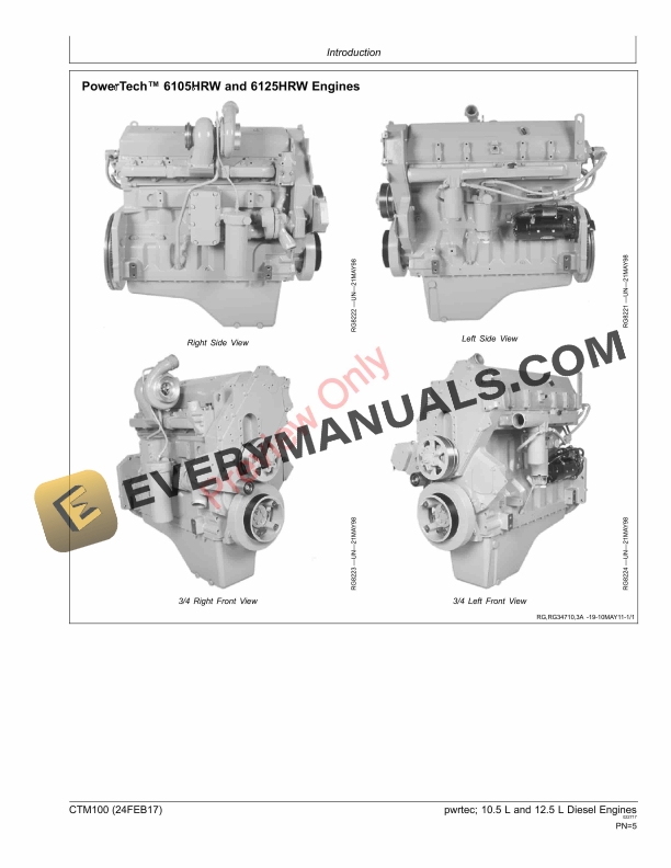John Deere PowerTech 10.5 L and 12.5 L Diesel Base Engine Component Technical Manual CTM100 24FEB17 5