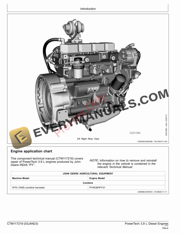 John Deere PowerTech 3.9 L Diesel Engines Component Technical Manual CTM117219 03JAN23 4