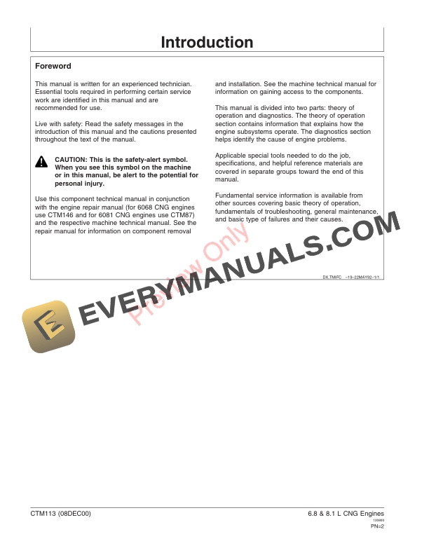 John Deere PowerTech 6.8 and 8.1L Compressed Natural Gas Component Technical Manual CTM113 02OCT15 2