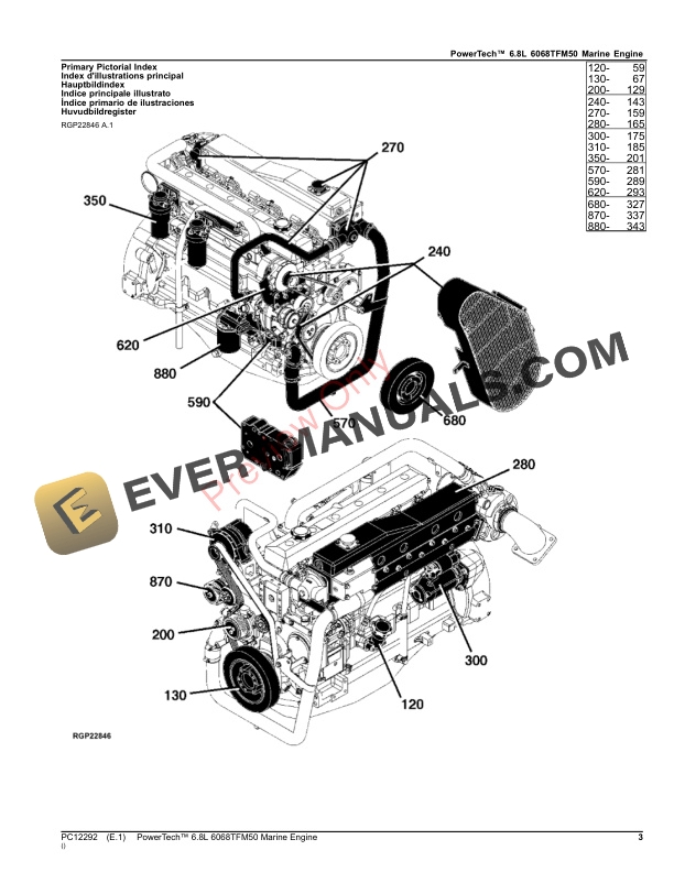 John Deere PowerTech 6.8L 6068TFM50 Marine Engine Parts Catalog PC12292 30SEP23-3