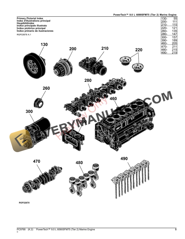 John Deere PowerTech 9.0 L 6090SFM75 (Tier 2) Marine Engine Parts Catalog PC9768 08SEP23-5