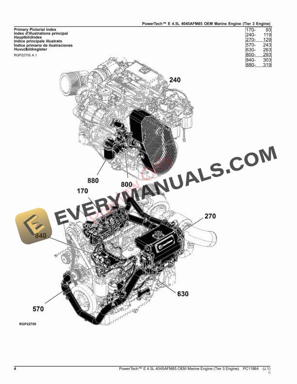 John Deere PowerTech E 4.5L 4045AFM85 OEM Marine Engine (Tier 3 Engine) Parts Catalog PC11864 06OCT23 5 John Deere PowerTech E 4.5L 4045AFM85 OEM Marine Engine Tier 3 Engine Parts Catalog PC11864 06OCT23 4