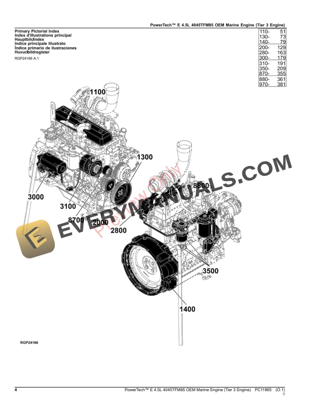 John Deere PowerTech E 4.5L 4045TFM85 OEM Marine Engine (Tier 3 Engine) Parts Catalog PC11865 05SEP23 5 John Deere PowerTech E 4.5L 4045TFM85 OEM Marine Engine Tier 3 Engine Parts Catalog PC11865 05SEP23 4
