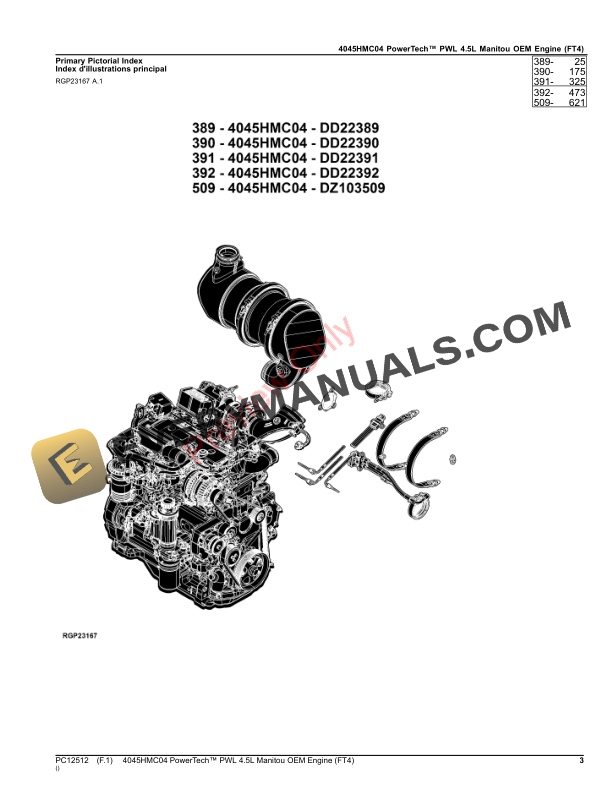 John Deere PowerTech PWL 4045HMC04 OEM 4.5L Engine (FT4) Parts Catalog PC12512 19NOV23 4 John Deere PowerTech PWL 4045HMC04 OEM 4.5L Engine (FT4) Parts Catalog PC12512 19NOV23-3