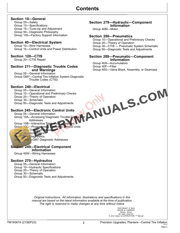 John Deere Precision Upgrades Planters Technical Manual TM183619 21SEP23 3