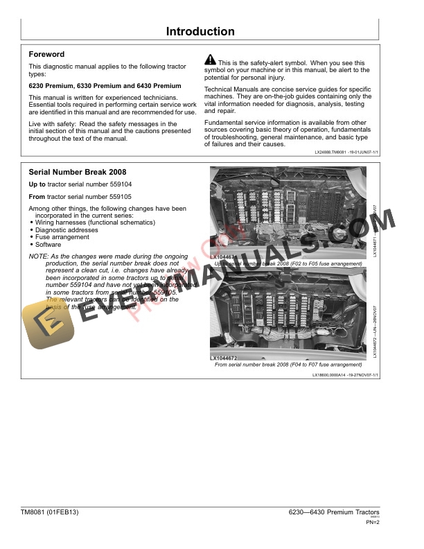 John Deere Premium Tractors 6230 6330 and 6430 Technical Manual TM8081 01FEB13 2