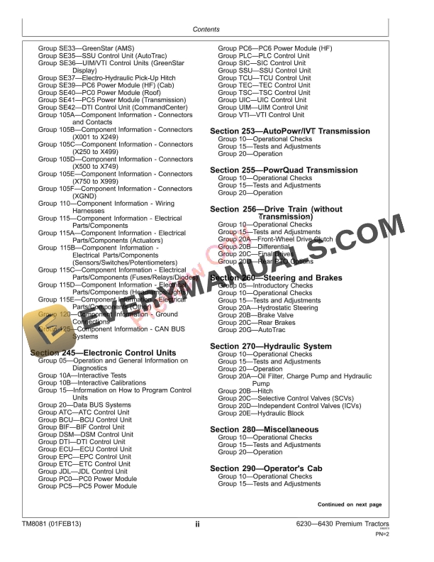 John Deere Premium Tractors 6230 6330 and 6430 Technical Manual TM8081 01FEB13 4