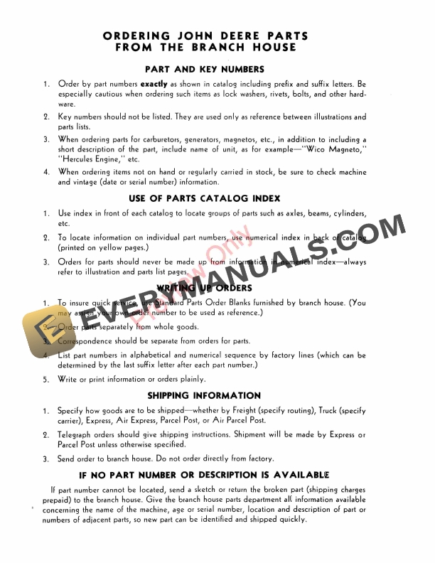 John Deere Press Grain Drill – Model ‘LL’ Parts Catalog PC256 01JAN56-4