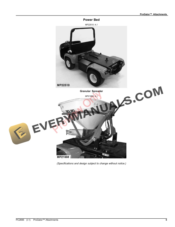 John Deere ProGator Attachments Parts Catalog PC2695 23JAN23-5