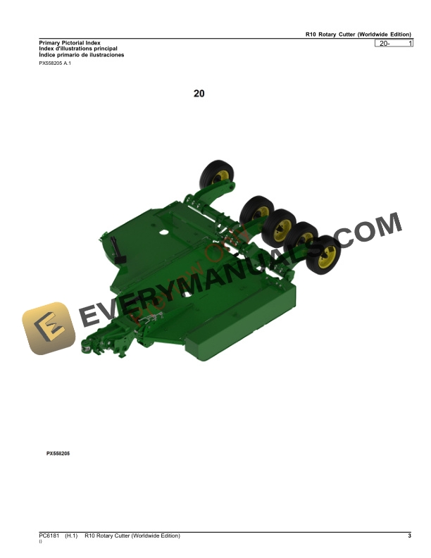 John Deere R10 Rotary Cutter Parts Catalog PC6181 30SEP23-3