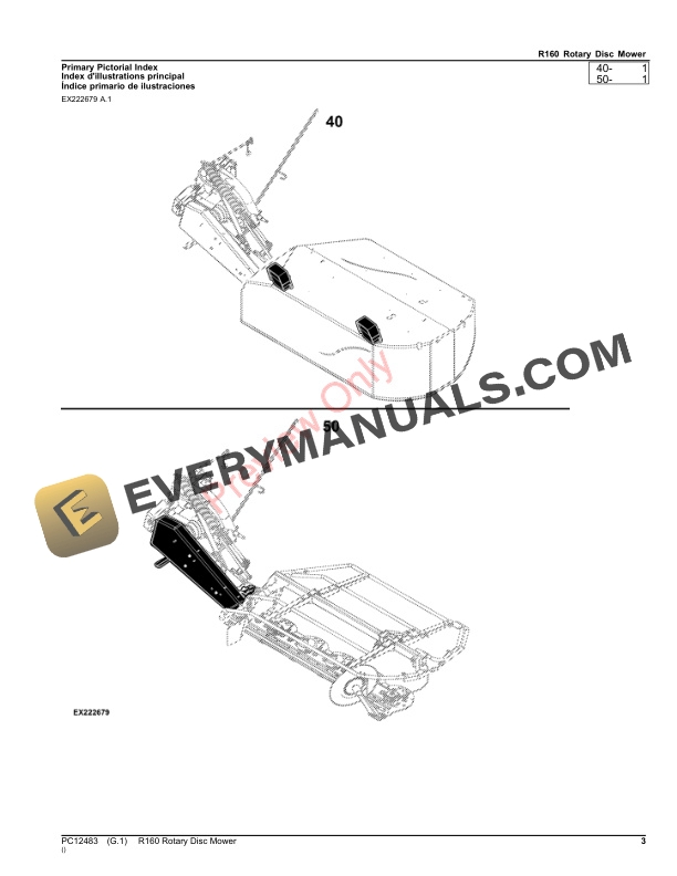 John Deere R160 Rotary Disc Mower Parts Catalog PC12483 13SEP21-3