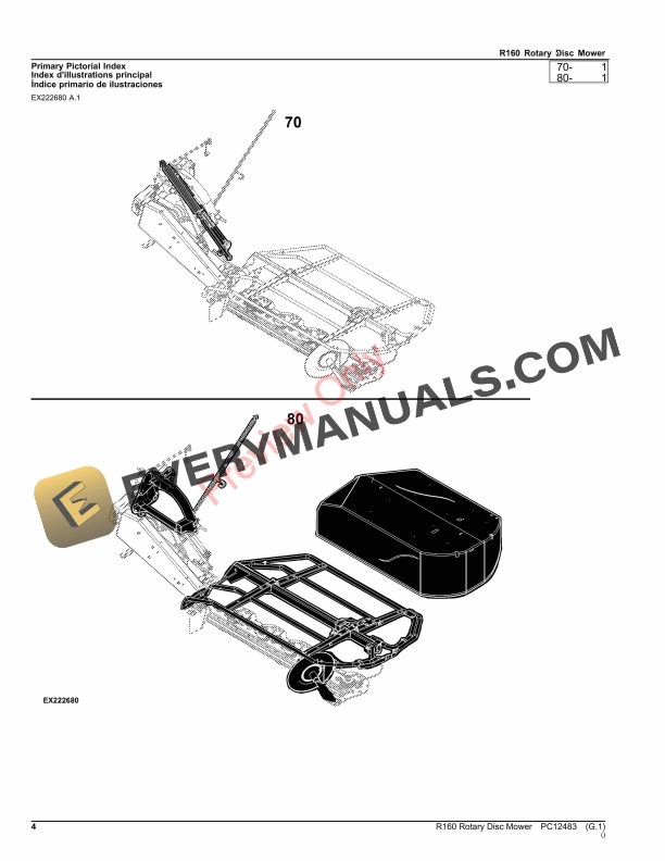 John Deere R160 Rotary Disc Mower Parts Catalog PC12483 13SEP21-4