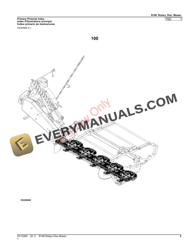 John Deere R160 Rotary Disc Mower Parts Catalog PC12483 13SEP21-5