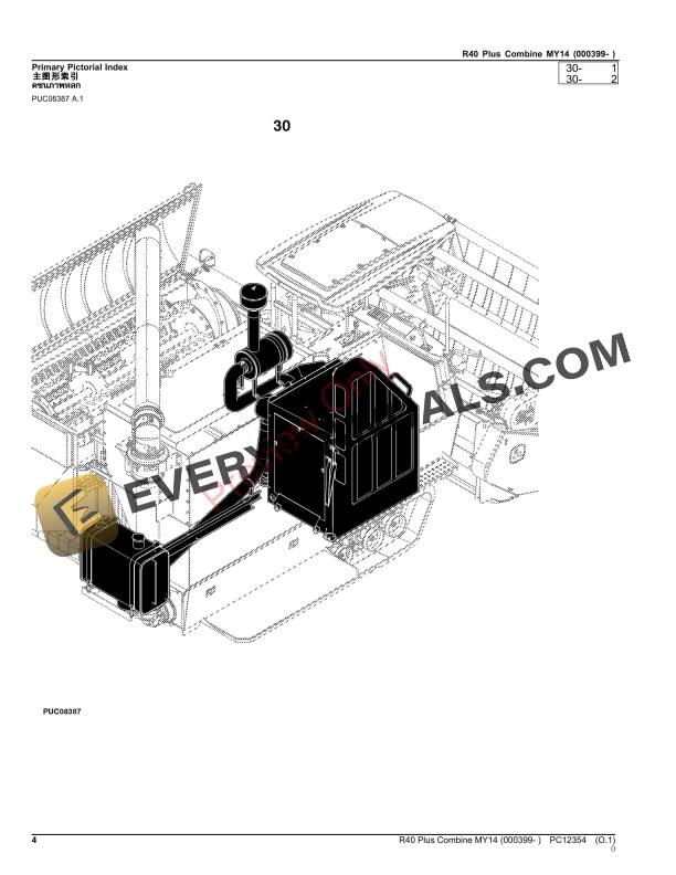 John Deere R40 Plus Combine MY14 (000399- ) Parts Catalog PC12354 10SEP23 5 John Deere R40 Plus Combine MY14 (000399- ) Parts Catalog PC12354 10SEP23-4