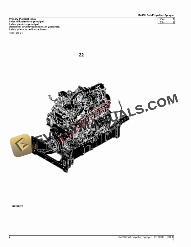 John Deere R4030 Self Propelled Sprayer Parts Catalog PC11809 05NOV23 4