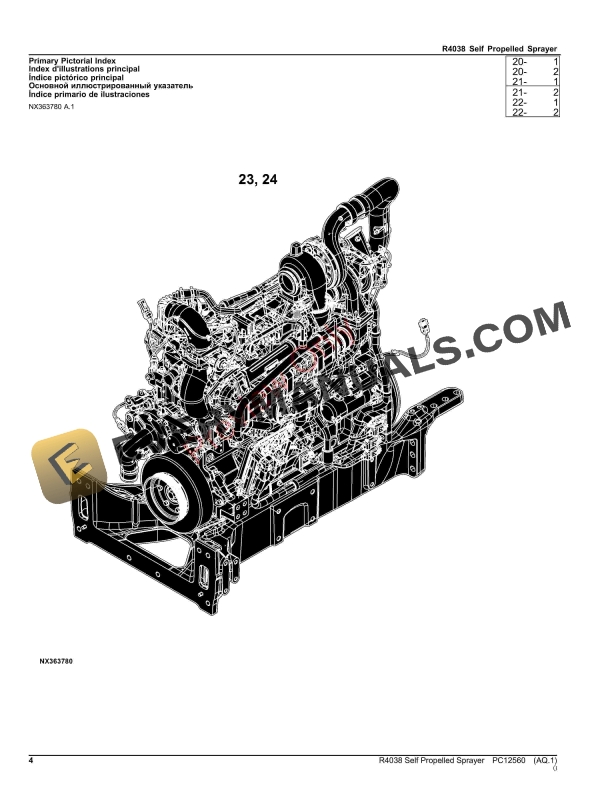 John Deere R4038 Self Propelled Sprayer Parts Catalog PC12560 16NOV23-4