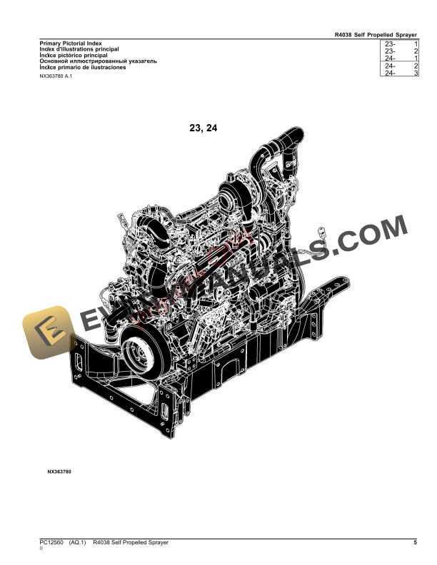 John Deere R4038 Self Propelled Sprayer Parts Catalog PC12560 16NOV23-5