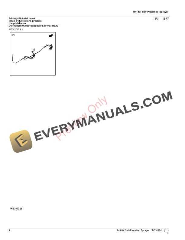John Deere R4140I Self-Propelled Sprayer Parts Catalog PC14284 05NOV23-4