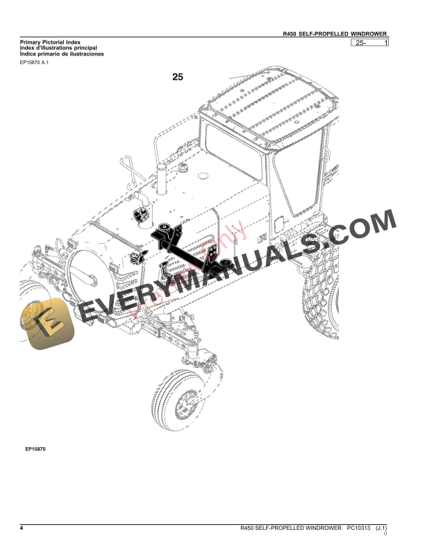 John Deere R450 WINDROWER Parts Catalog PC10313 03SEP23 4