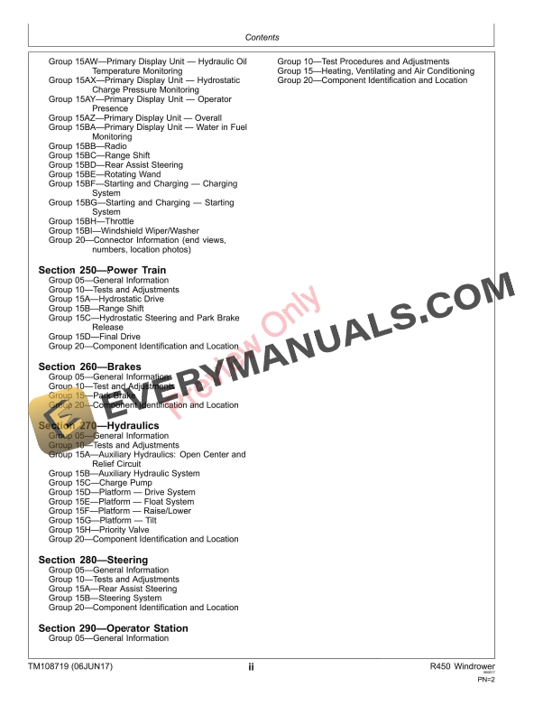 John Deere R450 Windrower Service Information TM108719 06JUN17 4