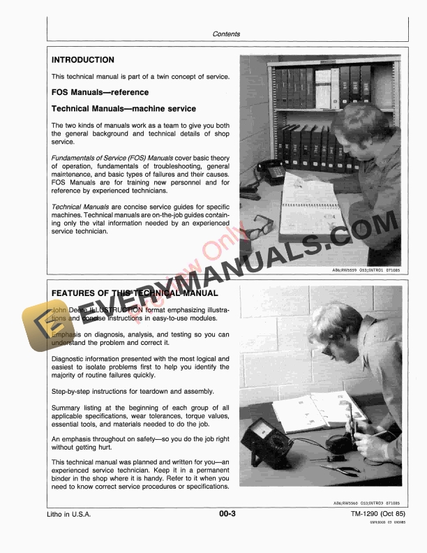 John Deere R70 R72 R92 S80 S82 and S92 Riding Mowers Technical Manual TM1290 01OCT85 5