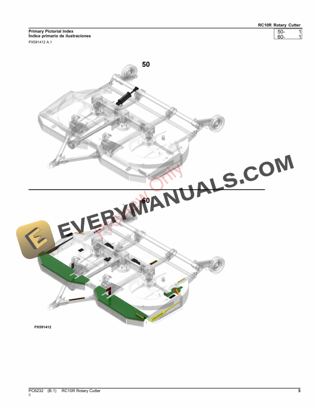 John Deere RC10R Rotary Cutter Parts Catalog PC6232 26OCT23 6 John Deere RC10R Rotary Cutter Parts Catalog PC6232 26OCT23-5