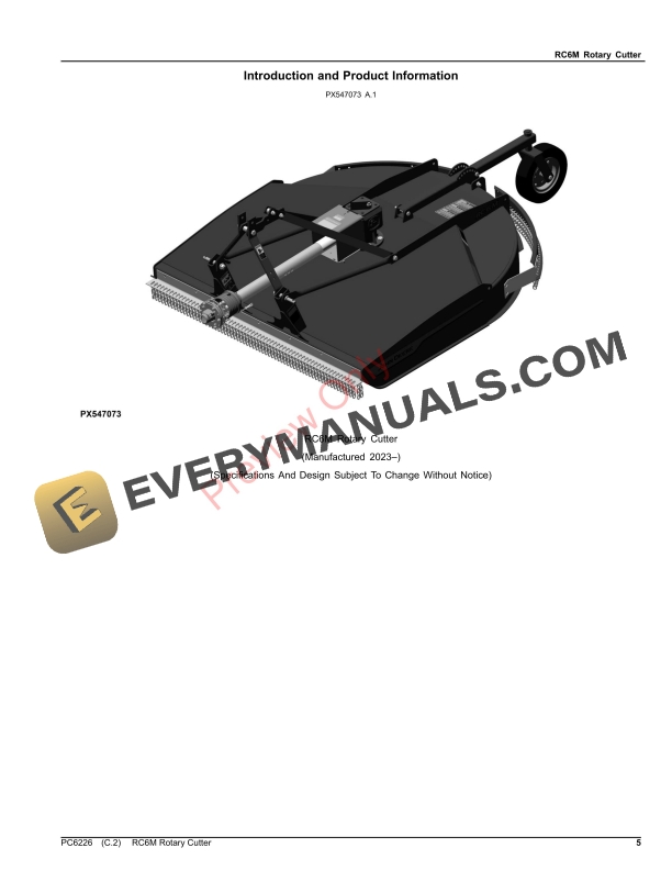 John Deere RC6M Rotary Cutter Parts Catalog PC6226 12OCT23-5