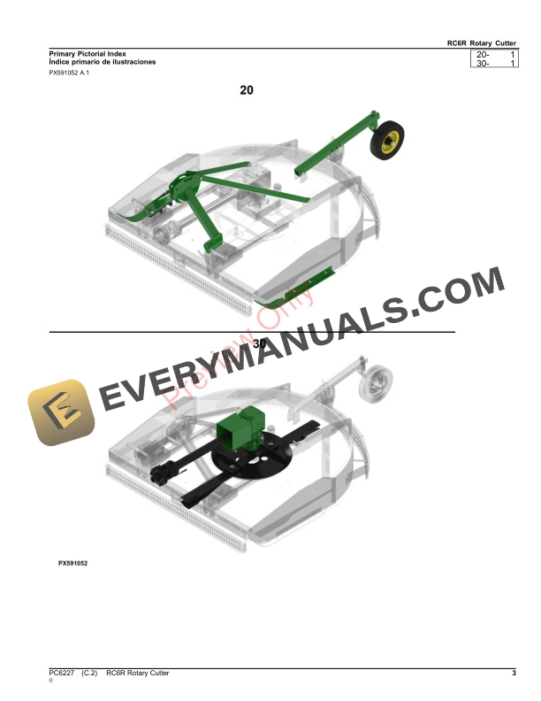 John Deere RC6R Rotary Cutter Parts Catalog PC6227 12NOV23-3